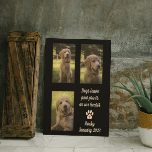 Hunde Verlass Pawprints Dog Memorial Foto Collag Leinwanddruck