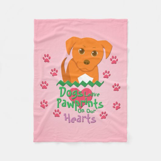 Hunde Verlass Pawprints Fleecedecke (Vorderseite)