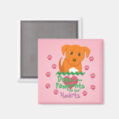 Hunde Verlass Pawprints Magnet (Vorderseite/Rückseite)