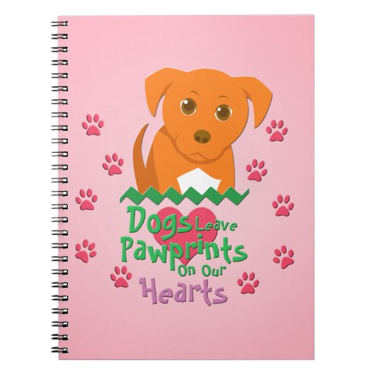 Hunde Verlass Pawprints Notizblock (Vorderseite)