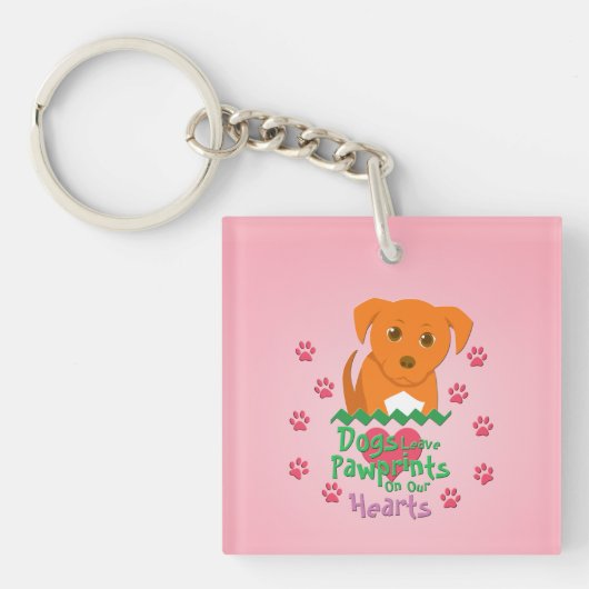 Hunde Verlass Pawprints Schlüsselanhänger (Vorderseite)