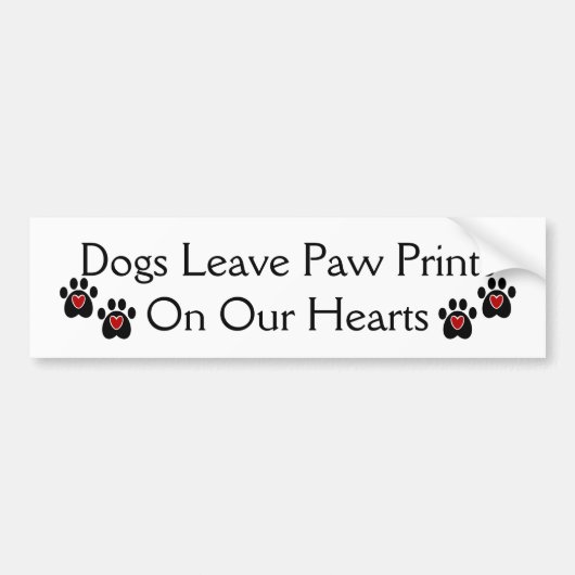 Hunde verlassen Tatzen-Drucke auf unseren Herzen Autoaufkleber (Vorne)