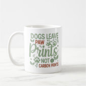 Hunde Verlasst Paw-Prints, nicht Carbon Prints-Tas Kaffeetasse (Links)