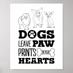 Hunde Verließ Paw Prints auf dem Niedlichen Welpen Poster