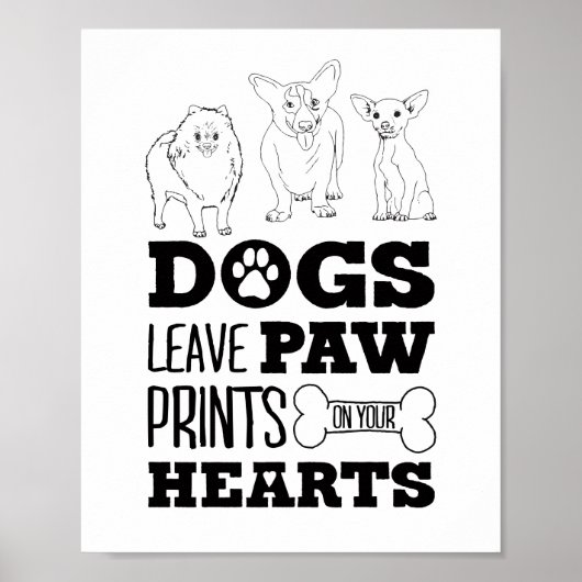 Hunde Verließ Paw Prints auf dem Niedlichen Welpen Poster (Vorne)