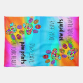 Hunde Verließ Paw Prints auf Ihrem Herz Küchentuch (Horizontal)