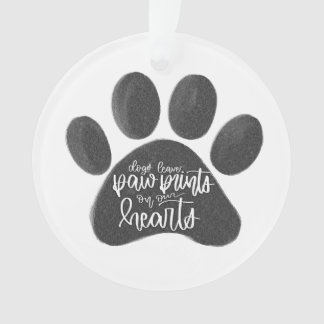 Hunde Verließ Paw Prints auf unserem Herz-Ornament Ornament