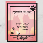 Hunde Verließ Paw Prints auf unserem Herzpapier (Vorne/Hinten)