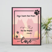 Hunde Verließ Paw Prints auf unserem Herzpapier (Stehend Vorderseite)