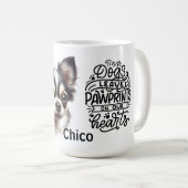 Hunde Verließ Paw Prints auf unseren Herzen Chihua Kaffeetasse (VorderseiteRechts)