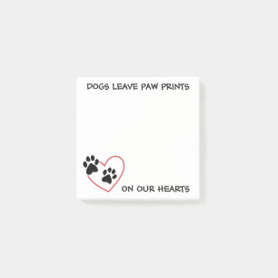 Hunde Verließ Paw Prints auf unseren Herzen Post-i Post-it Klebezettel