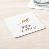 Hunde Verließ Pawprints auf unseren Herzen mit dem Rechteckiger Pappuntersetzer (angewinkelt)