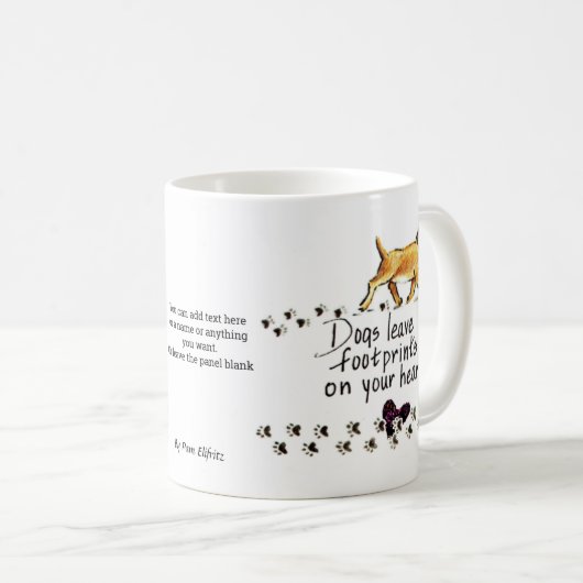 Hunde Verließ Pawprints auf unserer Herz-Tasse Kaffeetasse (VorderseiteRechts)