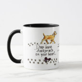 Hunde Verließ Pawprints auf unserer Herz-Tasse Tasse (Links)
