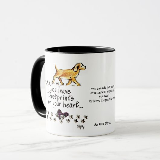 Hunde Verließ Pawprints auf unserer Herz-Tasse Tasse (Vorderseite Links)