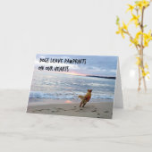 Hunde verließ Pfoten auf unseren Herzen! Karte (Gelbe Blume)