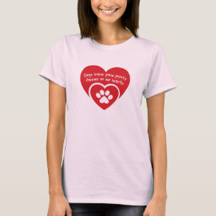 Hunde verließ Pfotendrucke auf unseren Herzen T-Shirt