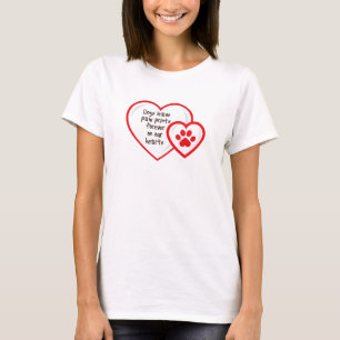 Hunde verließ Pfotendrucke auf unseren Herzen T-Shirt