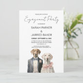 Hunde Verlobung Einladung (Stehend Vorderseite)