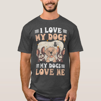 Hunde Vier-Legged Friend Welpen Dogrining Retro T-Shirt