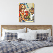 Hunde Viktorianisch Dinner Dress Doggy Leinwanddruck (Insitu (Schlafzimmer))