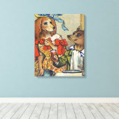 Hunde Viktorianisch Dinner Dress Doggy Leinwanddruck (Insitu (Holzboden))