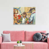 Hunde Viktorianisch Dinner Dress Doggy Leinwanddruck (Insitu (Wohnzimmer))