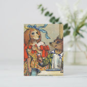 Hunde Viktorianisch Dinner Dress Doggy Postkarte (Stehend Vorderseite)