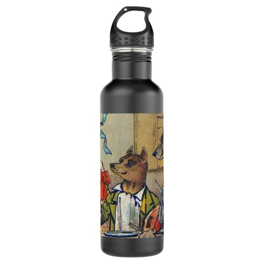 Hunde Viktorianisch Dinner Dress Doggy Trinkflasche (Vorderseite)
