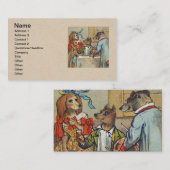 Hunde Viktorianisch Dinner Dress Doggy Visitenkarte (Vorne/Hinten)