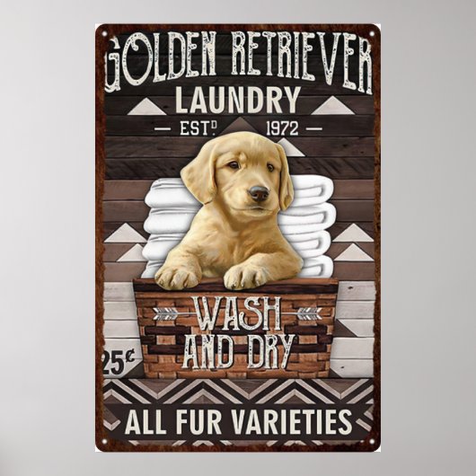 Hunde Vintag waschen Poster (Vorne)