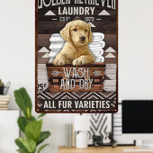 Hunde Vintag waschen Poster (Heimbüro)
