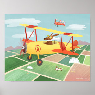Hunde von Flugzeugführern Art Print Poster