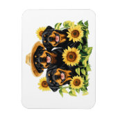 Hunde von Rottweiler, umgeben von Sonnenblumen Magnet (Vertikal)