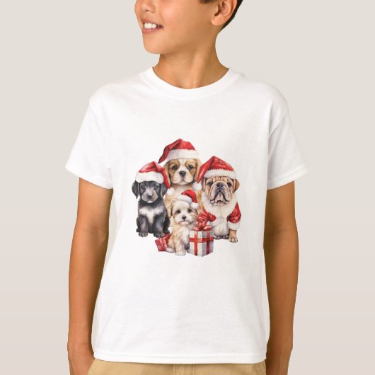 "Hunde von Weihnachten" niedlicher Hundefreund T-Shirt (Vorderseite)