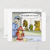 Hunde-VS-Hydrantenpolizei - Fantastische Geschenke Postkarte (Vorne/Hinten)