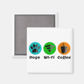 Hunde W-LAN und Kaffee Magnet (Vorderseite/Rückseite)