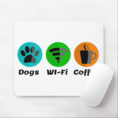 Hunde W-LAN und Kaffee Mousepad (Mit Mouse)