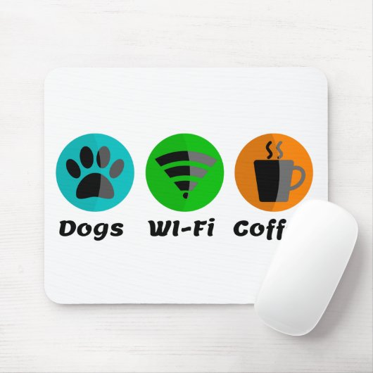 Hunde W-LAN und Kaffee Mousepad (Mit Mouse)