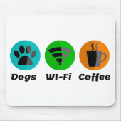 Hunde W-LAN und Kaffee Mousepad (Vorne)