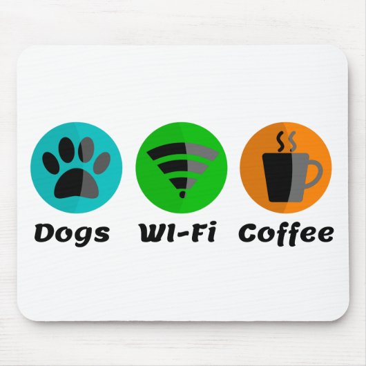 Hunde W-LAN und Kaffee Mousepad (Vorne)