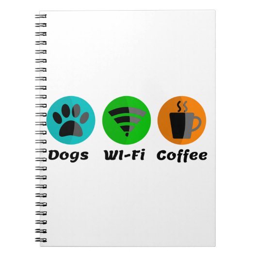 Hunde W-LAN und Kaffee Notizblock (Vorderseite)