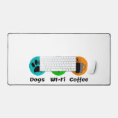 Hunde W-LAN und Kaffee Schreibtischunterlage (Tastatur & Maus)