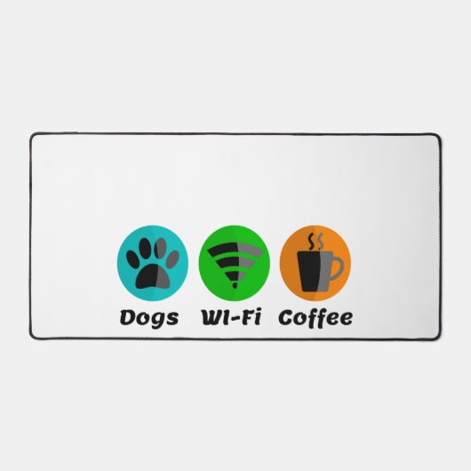 Hunde W-LAN und Kaffee Schreibtischunterlage (Vorderseite)