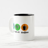 Hunde W-LAN und Kaffee Zweifarbige Tasse (Vorderseite Links)