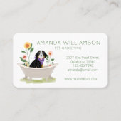 Hunde wachsen Berner Hund in der Badewanne Visitenkarte (Vorderseite)