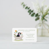 Hunde wachsen Berner Hund in der Badewanne Visitenkarte (Stehend Vorderseite)