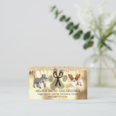 Hunde wachsen | Luxuriöser Glitzer Tropfen Visitenkarte (Stehend Vorderseite)