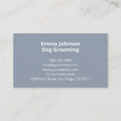Hunde wachsen | Walking dusty Blue Business Card Visitenkarte (Rückseite)