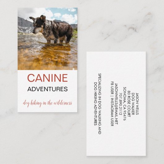 Hunde Walker Adventure Walks & Hikes Visitenkarte (Vorne/Hinten)